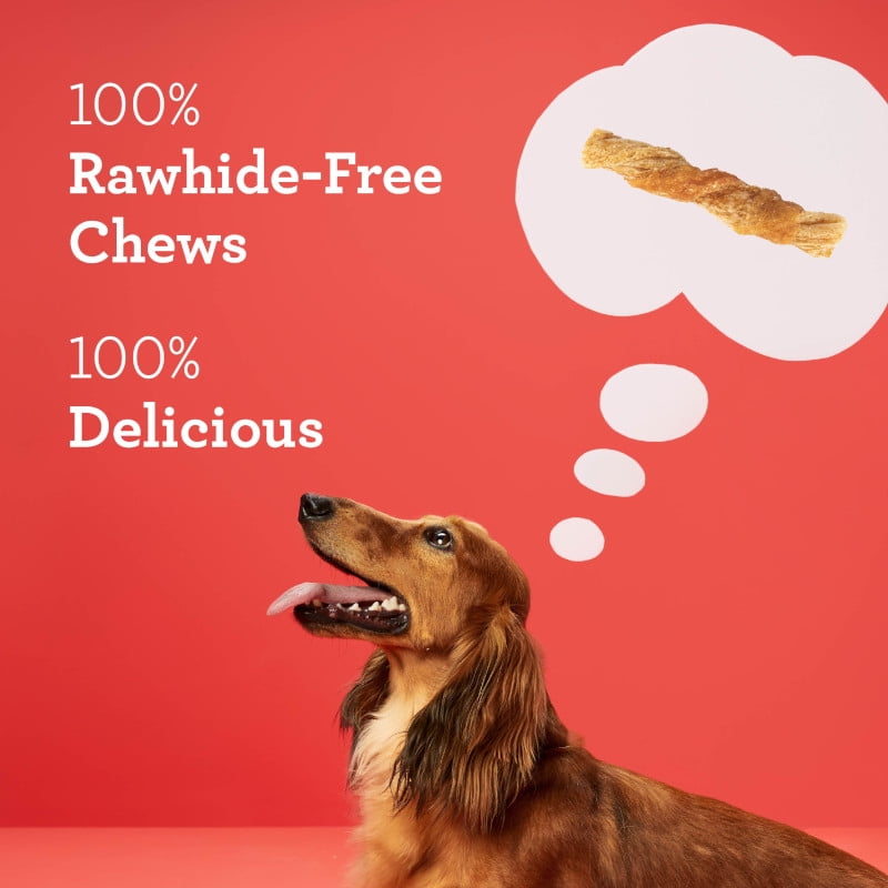 DreamBone Puffy Twists Wrapped with Chicken and Made with Real Peanut Butter Flavour, Treat Your Dog to a Delicious Rawhide-Free Chew, For All Dogs 14 kg