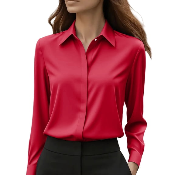 Womens Spring Summer Shirts Button Down Shirts Wrinkle Resistance Dress Shirts Long Sleeve Work Formal Blouses Tops Shirts for Women