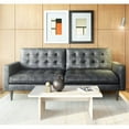 thumbnail image 2 of Sofa4life Abinger Contemporary Genuine Leather & Wood Sofa in Charcoal Gray, 2 of 8