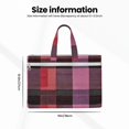 thumbnail image 3 of Handbag File Bag 15×10.6in Large Capacity Double Pocket Designed For Work Travel Travel Shopping Palevioletred Buffalo Plaid Check Tartan Scotland_4, 3 of 8