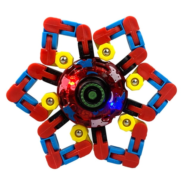 Juguete De Dedo Luz Led Giratoria Robot Deformado Juguete De Descompresión Cadena De Deformación Juguete De Robot Juguete Sensorial Para Niños Adultos (Color Aleatorio) Monstrate FN006538-00