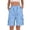 Blue, variant on Women’s Streetwear Drawstring Cargo Shorts, Elastic Waist Utility Shorts with Multi-Pockets, Multi-Color Options, S,M,L,XL,XXL