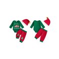 thumbnail image 2 of RUINIXCW Baby Christmas Outfit Crew Neck Long Sleeve Romper Pants and Hat 3 Pcs Set, 2 of 8
