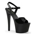 thumbnail image 2 of 7" Heel, 2 3/4"PF All Vegan Ankle Strap Sandal - Blk Pat/Blk, 5, 2 of 2