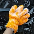 thumbnail image 6 of Car Wash Mitt Gloves 2 Pack, Absorbent Microfiber Chenille for Car Cleaning, Soft Double-Sided Scrubber for Gentle Hand Washing, Automotive Detailing Tools for Truck SUV Boat, Orange, 6 of 6