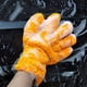 thumbnail image 5 of Guantes de lavado de autos de vellón de doble cara, diseño de 5 dedos, guantes de limpieza engrosados absorbentes para detalles de automóviles y uso doméstico, naranja, 11.8x4.7 pulgadas, paquete de, 5 of 5