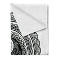 thumbnail image 2 of Black and White Soft Flannel Fleece Throw Blanket, Yin Yang with Flowers Tattoo Style Mandala Illustration, Cozy Plush for Indoor and Outdoor Use, 50" x 70", Black and White, by Ambesonne, 2 of 5