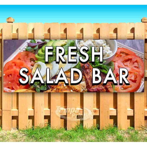 FRESH SALAD BAR 13 oz heavy duty vinyl banner sign with metal grommets