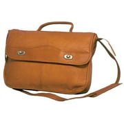 David King & Co 174T Half Flap Turnlock Briefcase - Tan