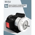 thumbnail image 2 of Electric Motor 1HP General Purpose Single Phase Motor 3450 RPM 115/230V 11.2/5.6A 56C Frame TEFC CW/CCW, 2 of 7