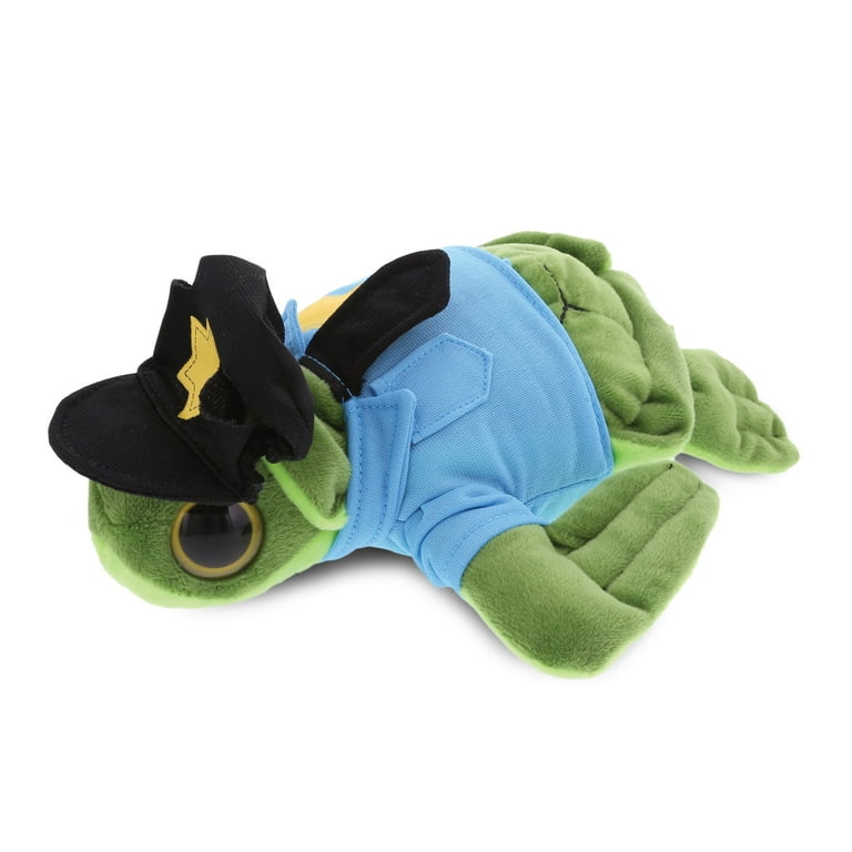 Dollibu Big Eye Sea Turtle Police Officer Plush Toy - Soft Sea Turtle Cop Stuffed Animal Dress Up with Cute Cop Uniform & Cap Outfit - 6 inch Inches