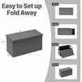 thumbnail image 3 of Folding Storage Ottoman Bench with Lid Tray 30 inches Ottoman Coffee Table Grey Cube Chair Foot Rest Stool Storage Chest for Living Room Bedroom Holds up to 550 lb, 3 of 10