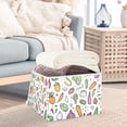 thumbnail image 3 of Yayeee Collapsible Cube Storage Bin with Lid Fabric Closet Decorative Basket with Handles, Purple Vegetables Pattern, 3 of 7
