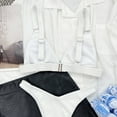 thumbnail image 3 of Traje de baño bikini con tiras y aros acanalados para mujer Traje de baño tipo tanga atrevido, 3 of 5