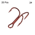 thumbnail image 3 of 2# 1.02" Treble Fish Hooks Carbon Steel Bend Hook with Barbs, Red 20 Pack, 3 of 5