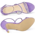 thumbnail image 4 of BLISSFUL STEP Women's Rhinestone Ankle Strap Heel Sandals, 4 of 5