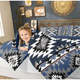 thumbnail image 5 of Manfei Bohemian Aztec Queen Comforter Set for Adult, Navy Blue Tribal Geometric Bedding Sets, Southwestern Reversible Bedding Comforter Set, Lightweight Room Decor, 3pcs, 5 of 8