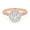 10K Rose Gold, variant on 1.40 Carat (ctw) Halo Solitaire Engagement Ring For Womens, Round Lab Created Moissanite Promise Ring For Her In 14k Solid Rose Gold | VVS1 Quality Ring Size-4