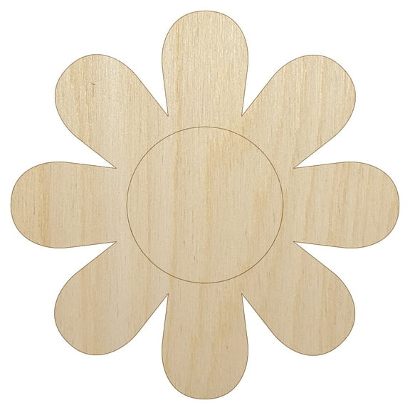 Daisy Flower Wood Shape Unfinished Piece Cutout Craft DIY Projects - 4.70 Inch Size - 1/8 Inch Thick
