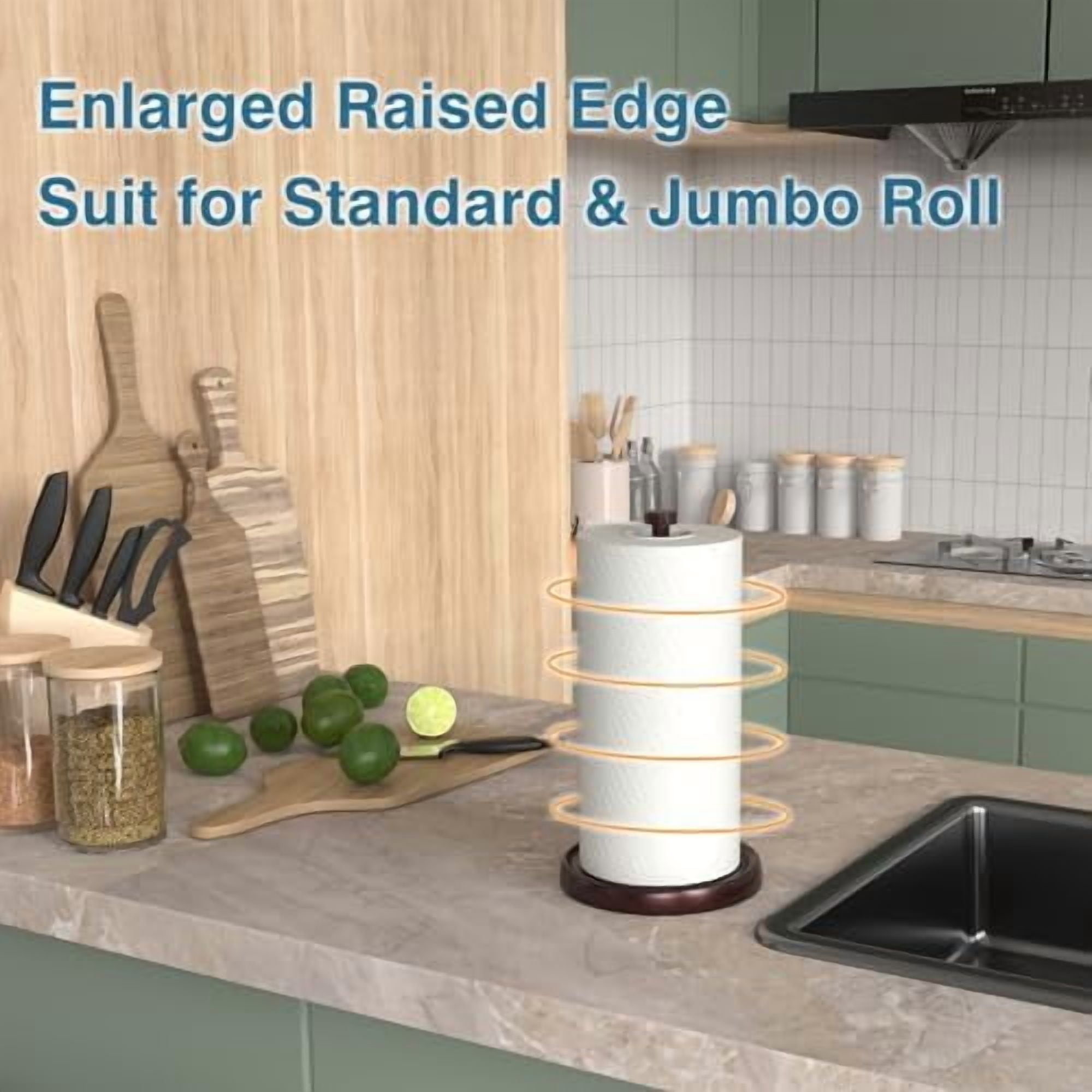 Oil Rubbed Bronze Paper Towel Holder Countertop, Bronze Kitchen Accessories Decor, Stainless Steel, Paper Towel Roll Holder Stand with Ratchet Mechanism for Kitchen Bathroom Farmhouse Essentials