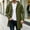 Army Green, variant on HCBY Men's Long Hooded Cardigan, Button Down Fleece Tunic Coat with Pockets, Casual Solid Color Outerwear for Fall Winter Daily Wear