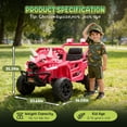 thumbnail image 6 of Xuanlur 12V Dinosaur Ride on UTV, Kids Electric Car w/Parent Control, 70W Motors, 3-Horn Dinosaur Design, Rear Light & Flag, Front Bumper, 3 Speed, LED, Bluetooth, Ride on Toys for Boys Girls, Pink, 6 of 7