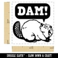 thumbnail image 2 of Grumpy Beaver Yelling Dam Self-Inking Rubber Stamp Ink Stamper - Purple Ink - Small 1 Inch, 2 of 7