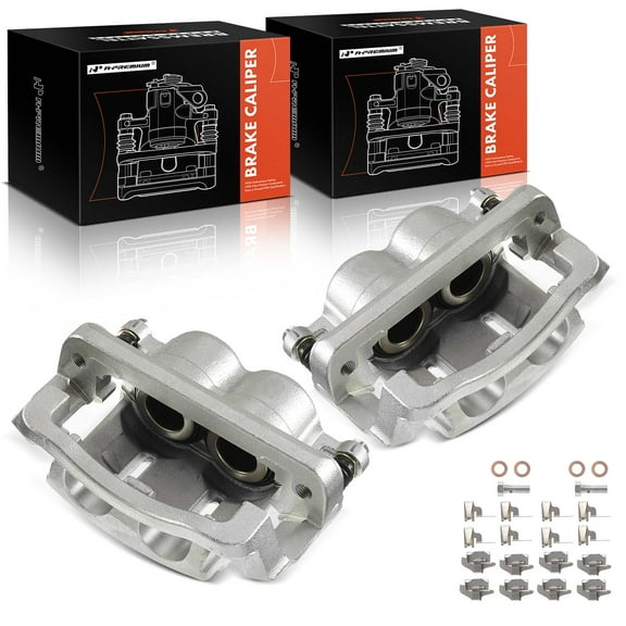 A-Premium Disc Brake Caliper Assembly with Bracket Replacement for Ford F-250 F-350 Super Duty 2005-2012 Front Side 2-PC