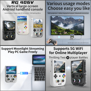 RG406V Handheld Game Console 4-inch IPS Multi-touch Screen NO Card Android 13 5500mAh Battery Support 1080p DP Output WIFI Bluetooth Gray