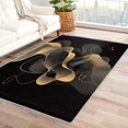 thumbnail image 2 of Gold Swirl Area Rug 3x4, Geometric Swirl Rugs for Bedroom, Non Slip Stain Resistant Machine Washable Low Pile Super Soft, Abstract Swirl Carpet for Home Decor 8IUp1-384, 2 of 7