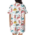 thumbnail image 3 of Rocae Dinosaur for Two Piece Sleepwear Pajamas Sets for Women Soft Short-Sleeved Pjs with Lounge Shorts Medium, 3 of 9