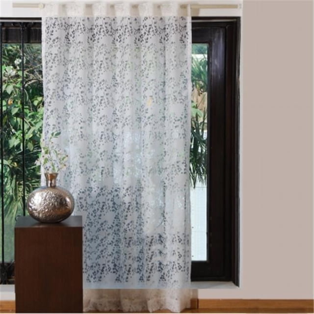 Textrade CU150003TUS Rideau Burnout 52 x 84 Po Floral Doux Fleuri Blanc