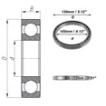 thumbnail image 4 of Unique Bargains Roulements à Billes Rainures Profondes 6821 105x130x13mm P5 Roulements Lubrifiés Type Ouvert 1 Pce Roue de Scooter Planche à Roulettes Universelle Ton Argent, 4 of 6