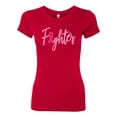 thumbnail image 2 of Wild Bobby, Fighter Breast Cancer Survivor, Breast Cancer Awareness, Women Slim Fit Junior Tee, Red, X-Large, 2 of 4
