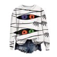 thumbnail image 4 of Xudanell Sweaters for Womens Sweatshirt Printing Halloween Sweatshirts for Women Plus Size O Neck Casual Long Sleeve Workout Light Gray S, 4 of 4