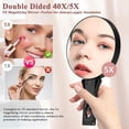 thumbnail image 3 of Magnifying Mirror 40X/5X Double Sided Hand Mirror, Precision Makeup at 40X Magnification & Overall View at 5X，Travel Handheld Magnified Makeup Mirror with Handle & Table Stand, Vanity Cosmetic Mirror, 3 of 7