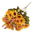 thumbnail image 2 of Artificial Daisy Bouquet -Artificial Sunset Mums – UV Resistant Waterproof Outdoor Fall Flowers – Realistic Full Silk Chrysanthemums for Garden, Porch, Patio, Yard & Planters (C), 2 of 9
