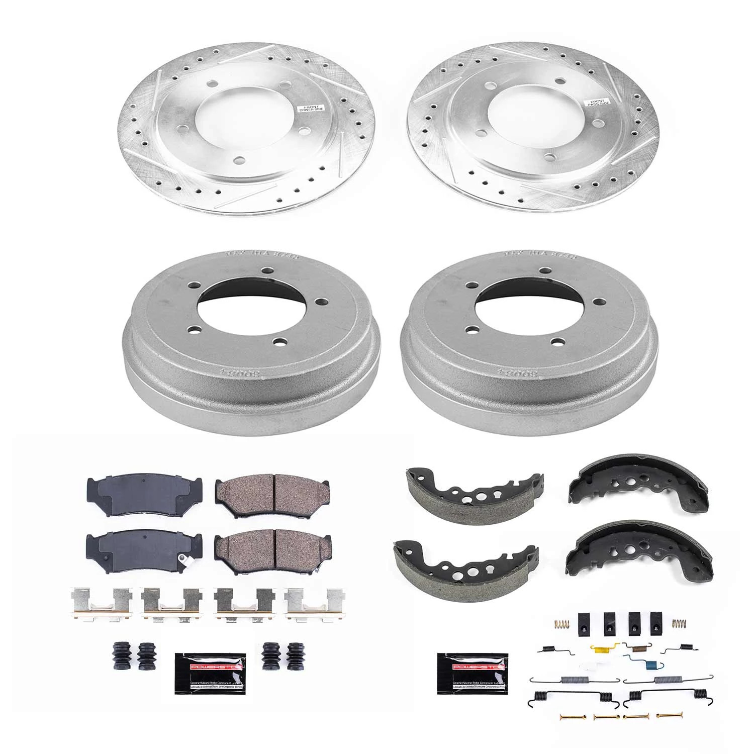 PowerStop Front and Rear Z23 Evolution Sport Brake Pad Rotor Drum and Shoe Kit Fits: CHEVROLET Select Models K15183DK