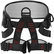 NbTech Outdoor Rock Climbing Harness,Tree Climb Gear,Safety Harness Work for Protect Waist,Wider Half Body Harness for Mountaineering,Black