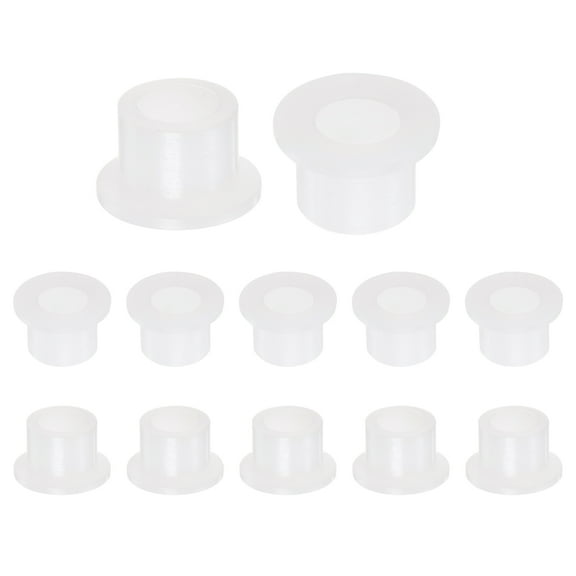 12 Packs Flanged Sleeve Bearings Plastic Bushings 5.5mm Bore x 8.5mm OD x 7mm Length Nylon Bushings, White