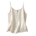 thumbnail image 2 of Puntoco Tops de cuello cuadrado para mujer, moda informal de verano, cómodos, holgados, cuello redondo, sin mangas y top de lino, 2 of 5