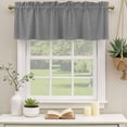 thumbnail image 2 of 2 Pack Vintage Dark Gray Valances for Windows Bedroom Living Room Window Treatments, Farmhouse Retro Solid Color Linen Texture Rod Pocket Valance Drapes Short Kitchen Curtains Over Sink 42"x18", 2 of 8