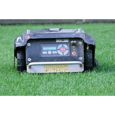 Canvas Print Lawn Mower Robot Mower Robot Rush Automatically Stretched Canvas 10 x