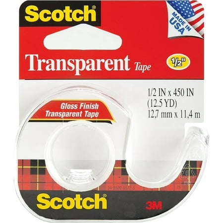 Scotch Transparent Tape 1/2'' X 450'' (Pack of 2)