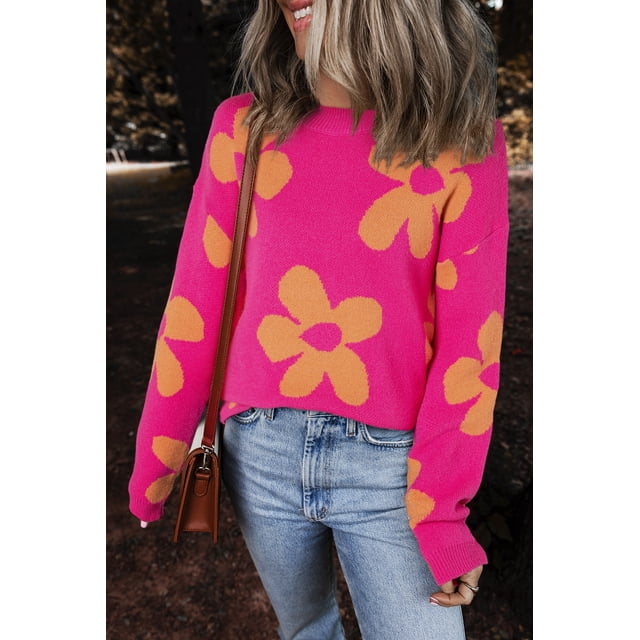 FOLUNSI Floral Mock Neck Sweater: Stylish Soft Knit, Your Wardrobe Essential