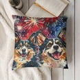 thumbnail image 3 of Zippered Throw Pillow Covers Dog Cute Animal White Blue Brown Decor Comfortable Home Office Square Pillow Covers, 3 of 5