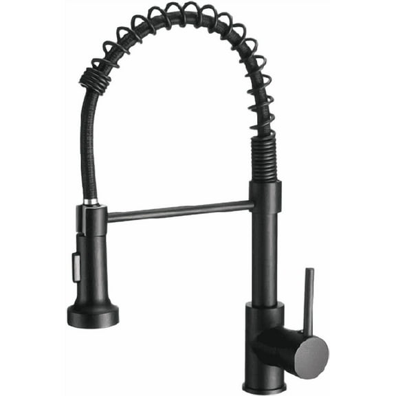 WHODNUS Faucets,Black Kitchen Faucets, Kitchen Faucet with Pull Down Sprayer, High Arc Single Handle Stainless Steel Sink Faucets 1 or 3 Hole, Classic Kitchen Sink Faucets