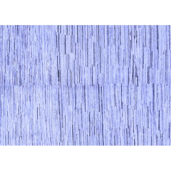 Ahgly Company Machine Washable Indoor Rectangle Solid Blue Modern Area Rugs, 7' x 9'