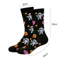 thumbnail image 3 of SAZBJOJN Halloween Socks for Women Men Fun Holiday Graphic Crew Socks Printed Mid Calf Socks Soft Stretch Novelty Cute Socks for Halloween Party Daily Wear One Size Black, 3 of 3