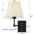 thumbnail image 7 of Plug in Wall Sconces Set of Two Black Swing Arm Wall Lamp, 7 of 7